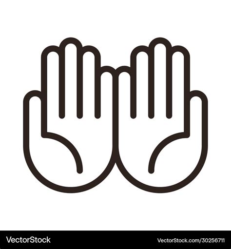 Muslim Prayer Hands With Palms Up For Praying Vector Image