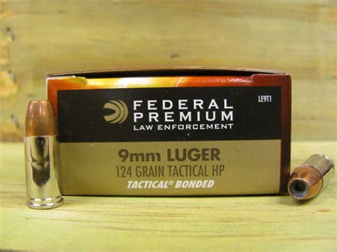 50 Round Box 9mm Luger Federal Tactical Bonded 124 Grain Hollow Point