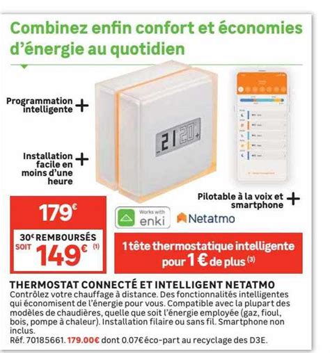 Promo Thermostat Connecté Et Intelligent Netatmo chez Leroy Merlin