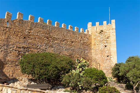 Fortress Of Capdepera Mallorca Stock Photo Image Of Battlement Blue