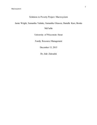 solutions to poverty paper | PDF