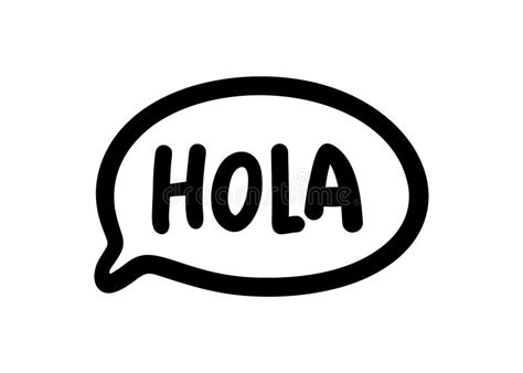 Hola Word Lettering Hand Drawn Brush Calligraphy Stock Vector