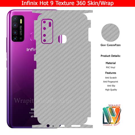 Infinix Hot Skin Wrap Protection Carbon Fiber Matte Transparent
