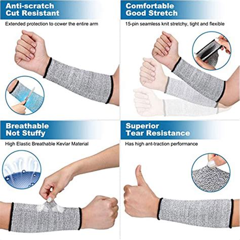 Buy 1 Pair Gray Cut Resistant Sleeves Kevlar Sleeves 45cm Arm Protection Sleeves Level 5