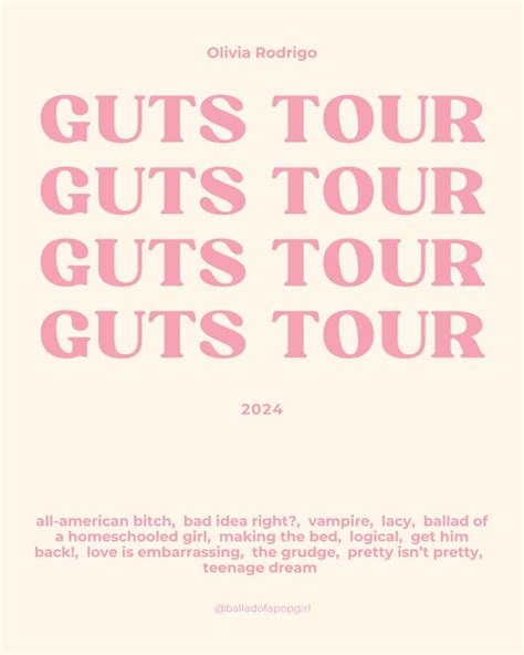 Guts Tour Olivia Rodrigo Printable Wall Collage Pink Posters