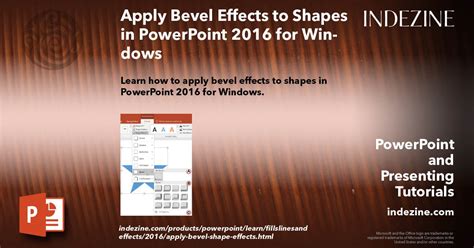 Apply Bevel Effects To Shapes In PowerPoint 2016 For Windows