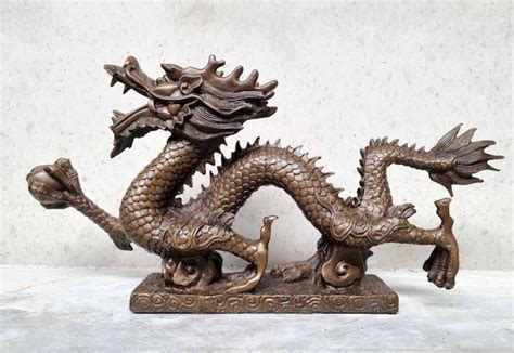 Bronze Chinese Dragon Asian Bronze Art Lucky Dragon Lung - Etsy