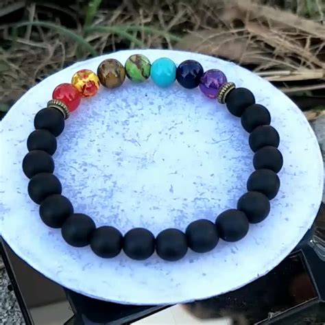 7 Chakra Bracelet Natural Stone Beaded Jewelry Spiritual Bangle Buy 7