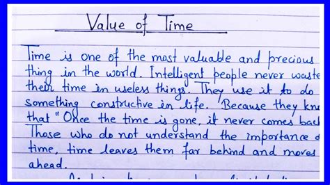 Essay On Value Of Time Value Of Time Essay In English Importance Of