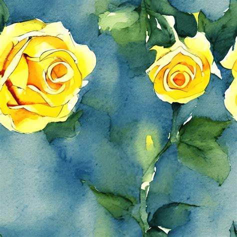 Yellow Roses Watercolor Pattern · Creative Fabrica