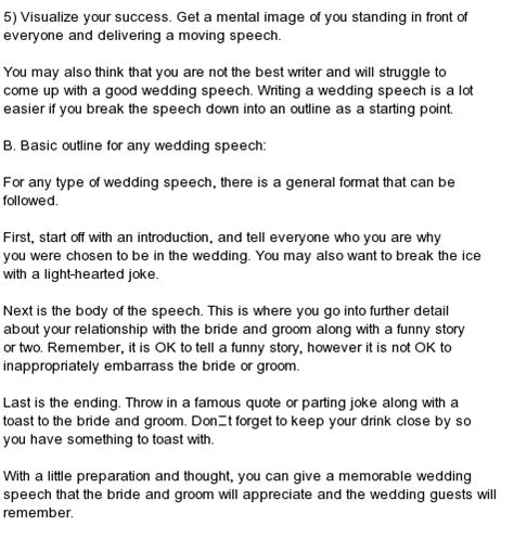 All kind of Best Wedding Speeches : Sample Of Wedding Reception Speeches