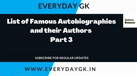 General Knowledge Questions List Of Famous Autobiographies And Their