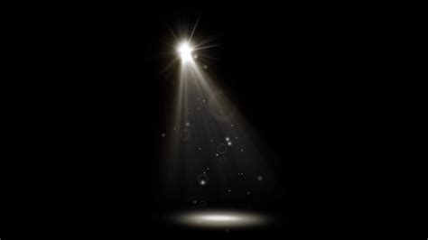 Realistic White Light Beam From Above On Black Background 8584829