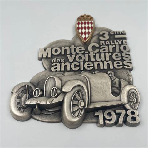 Badge du 3ème Rallye Monte Carlo voitures anciennes 1978