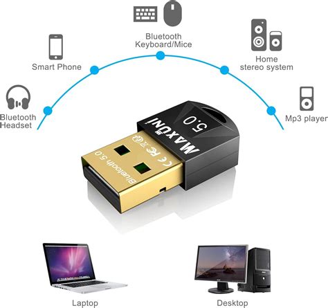 Buy Maxuni Usb Bluetooth Adapter For Pc 5 0 Bluetooth Dongle 5 0 Adapter Supports Windows 11 10