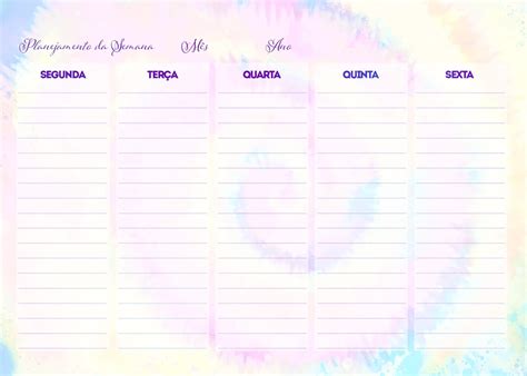 Planner Professor Tie Dye Planejamento Da Semana Fazendo A Nossa Festa