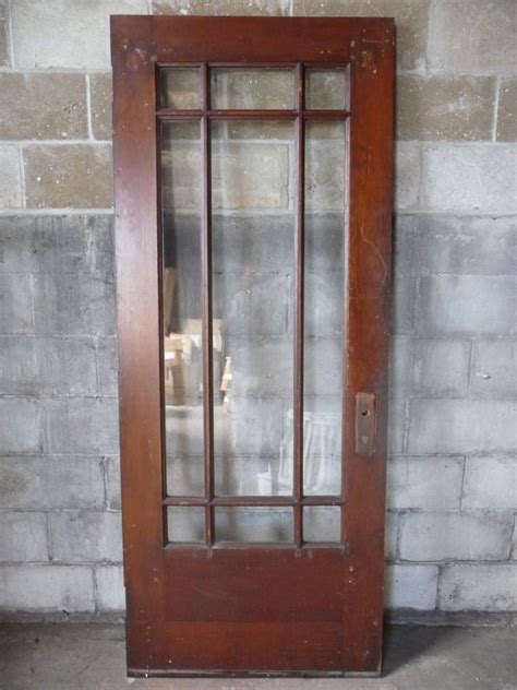 Antique Craftsman Style Entry Door 1910 Nine Pane Fir Architectural