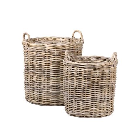 Rosalind Wheeler 2 Piece Rattan Basket Set Reviews Wayfair