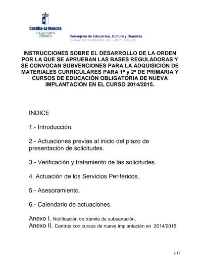 1 Introducción 2 Actuaciones Previas Al Inicio Del Plazo De