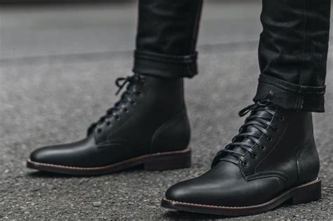 Men's President Lace-Up Boot In Black Leather - Thursday Boot Company