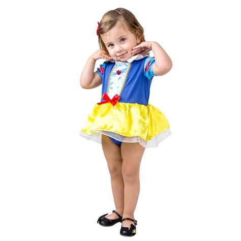 Fantasia Bebe Branca De Neve - Fantasia Branca de Neve Bebê Original Princesas Disney
