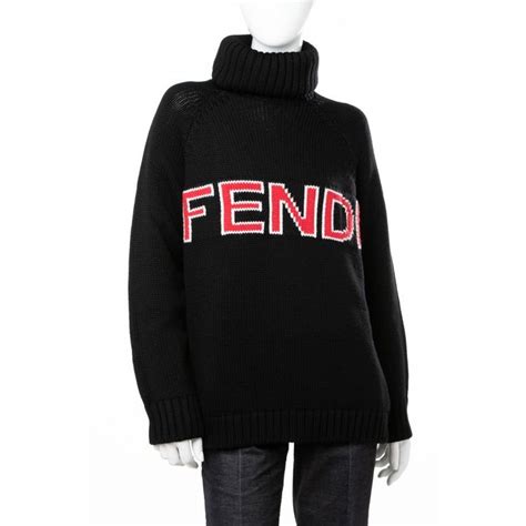 フェンディー Fendi セーター プルオーバー ニット 長袖 タートルネック レディース Fae138 A47l ブラック 2018年秋冬