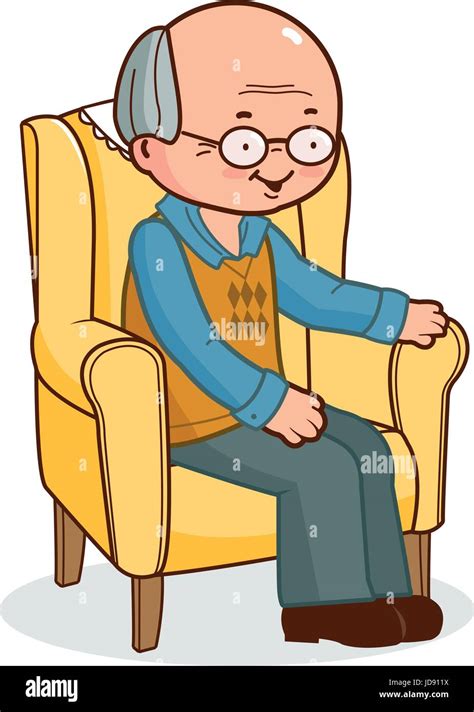 Old Man Sitting In Armchair Stock Vector Image And Art Alamy