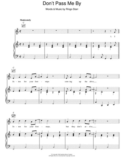 Don T Pass Me By By The Beatles Piano Vocal Guitar Digital Sheet Music Sheet Music Plus