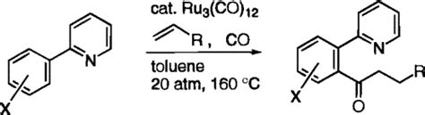 Ru3 Co 12 Catalyzed Reaction Of Pyridylbenzenes With Carbon Monoxide And Olefins Carbonylation