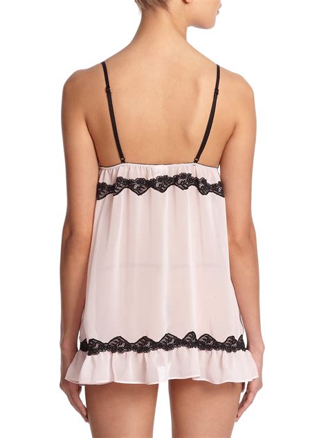 Lyst In Bloom Chiffon Lace Babydoll In Pink