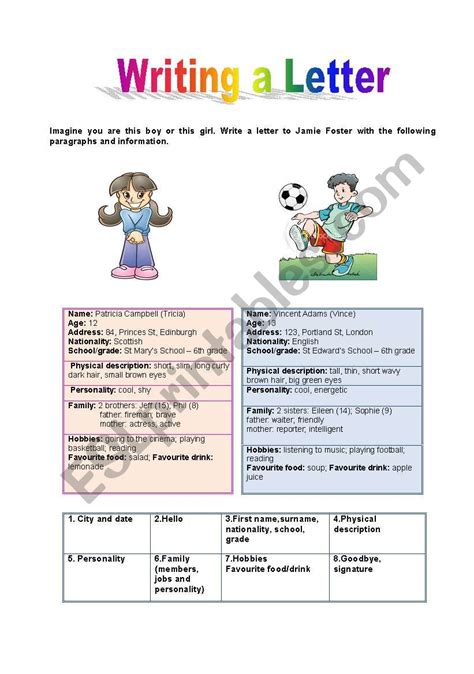 Writing A Letter Esl Worksheet By Ladybird