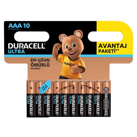 Duracell Turbo Max Alkalin AAA İnce Kalem Pil 10 lu Paket Pilsitesi