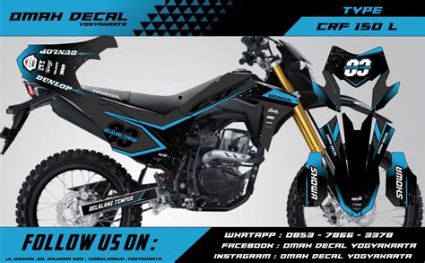 Decal Sticker Crf L Full Body Hitam Biru Lazada Indonesia