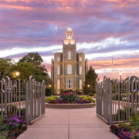 Logan Temple Autumn Sunset Lds Temple Pictures