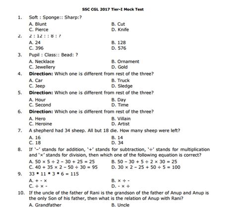 SSC CGL 2017 Practice This 60 Minute Mock Test To Ace The Exams The