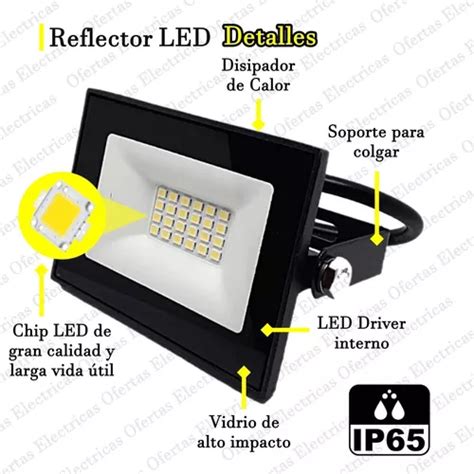 Reflector Proyector Led W Lumenes Exterior Luz Fria En Venta En