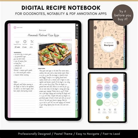 Goodnotes Recipe Book Template