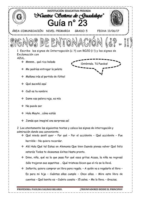 SIGNOS DE ENTONACIÓN Signo de interrogación Signo de exclamación