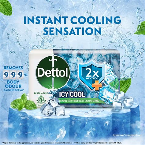 Buy Dettol Icy Cool Bathing Soap Bar With 2x Menthol 150g Pack Of 5