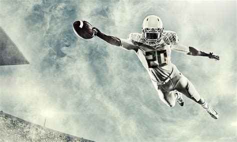 HD wallpaper: white American football player wallpaper, jump, the ball ...