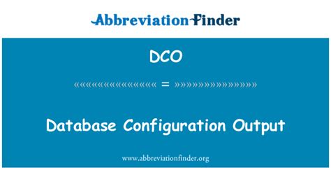 dco definition  configuration output abbreviation finder