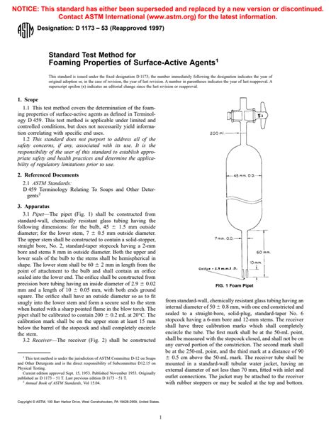 ASTM D1173-53(1997) - Standard Test Method for Foaming Properties of ...