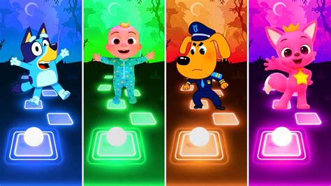 Bluey Bingo Cartoon Cocomelon Boy Sheriff Labrador Pinkfong Tiles