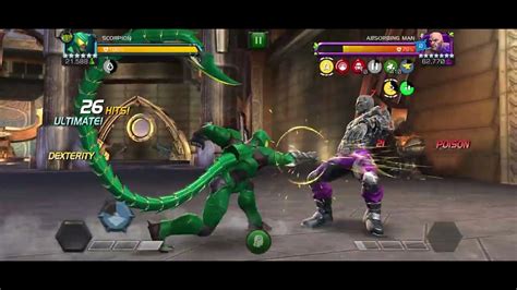 Mcoc R4 Scorpion Vs Absorbing Man No Synergy Youtube