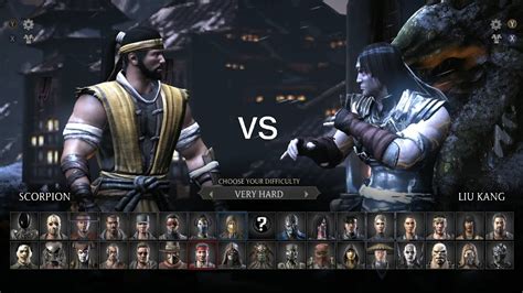 Mortal Kombat X Hanzo Hasashi Vs Revenant Liu Kang Difficulty Very Hard