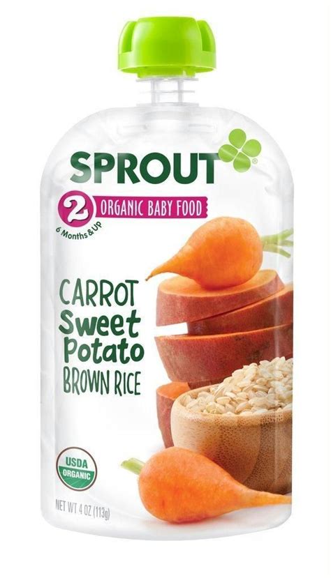 Sprout Organic Baby Food Carrot Sweet Potato And Brown Rice Baby Stage