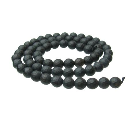 Matte Black Onyx Faceted Gemstone Round Beads 6mm Strand My Beads