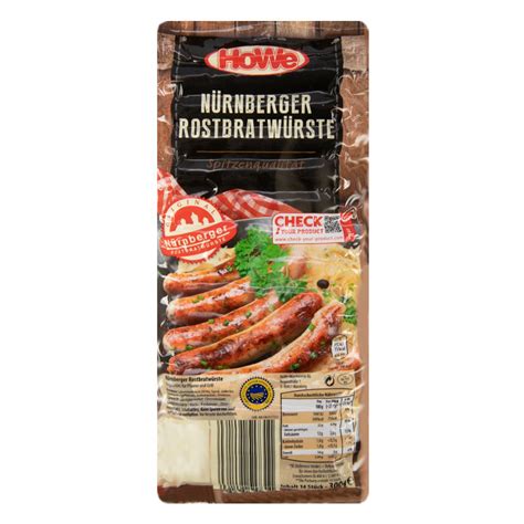 ROKSH Würstel HOWE Nürnberger Rostbratwürste 300g