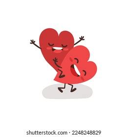 Couple Love Concept Two Cute Hearts Stock Illustration