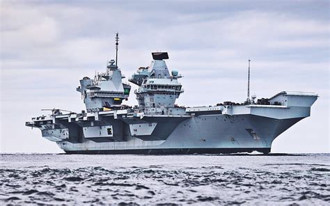 HMS Queen Elizabeth Aircraft Carrier Sea British Navy R08 Royal